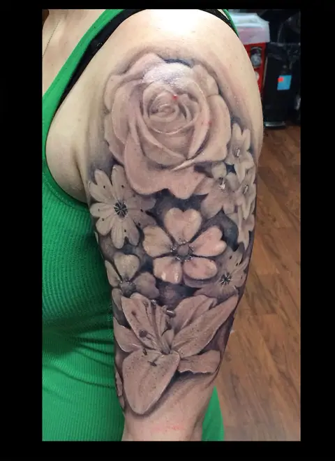Rosa y flores